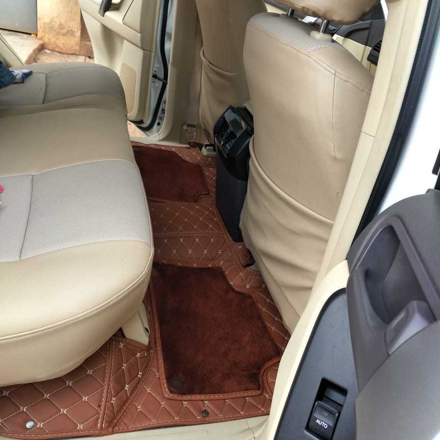 Back row 3D mat, tan leather