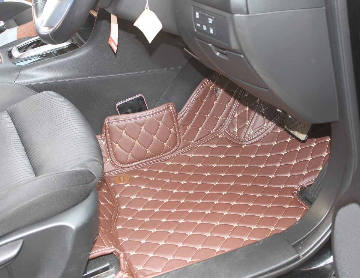 Front row 3D mat, brown leather